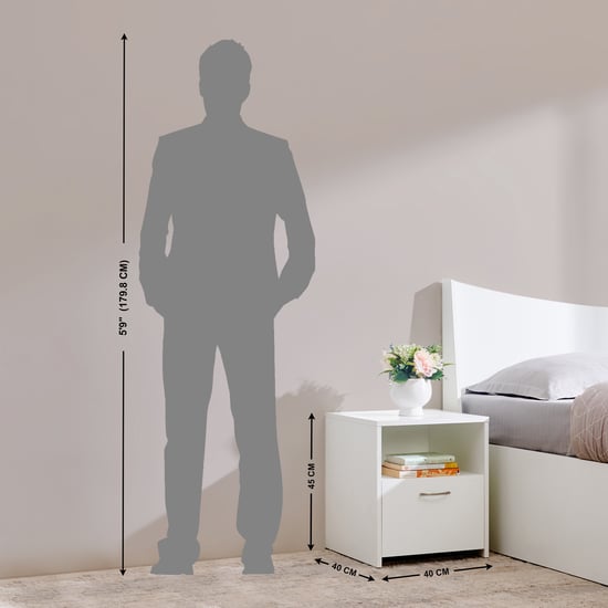 Helios Alton Box Storage King Bed with Bedside Table