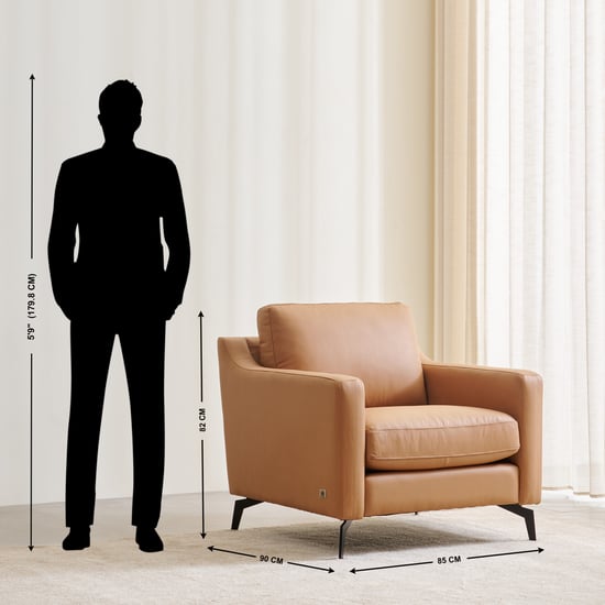 Parque Half Leather 3+2+1 Seater Sofa Set - Tan