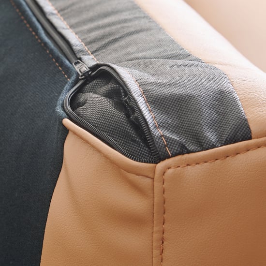 Parque Half Leather 3+2+1 Seater Sofa Set - Tan