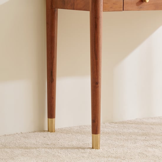 Amanda Acacia Wood Study Desk with Drawer - Brown