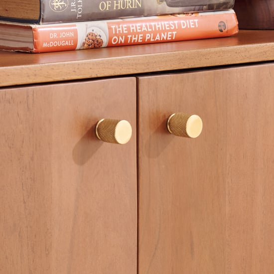 Amanda Acacia Wood 3-Tier Book Shelf with Cabinet - Brown
