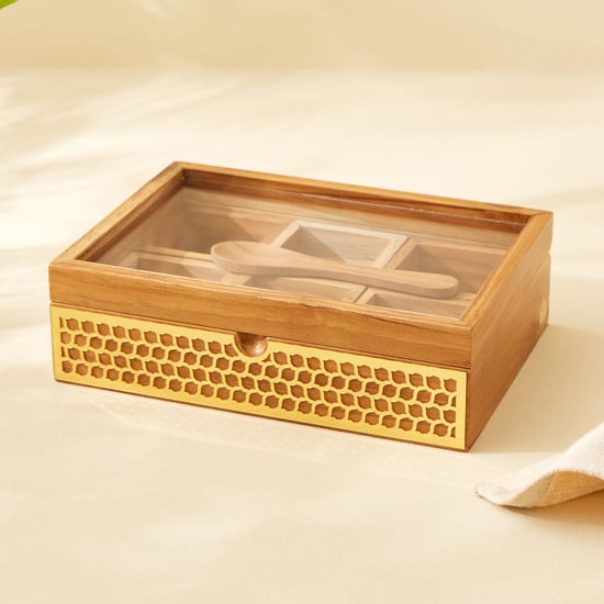 Haze Dietes Wooden Masala Box