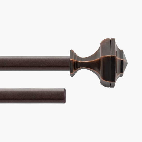 DECO WINDOW Premium Extendable Double Curtain Rods - 19mm,  Brown (52-144in)