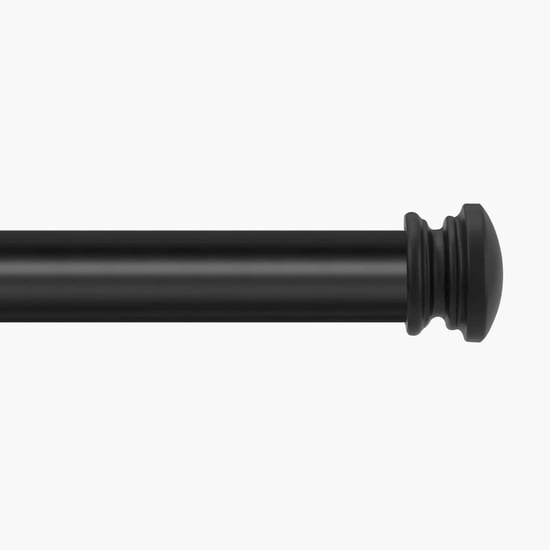DECO WINDOW Premium Extendable Single Curtain Rod - 25mm, Black (52-144in)