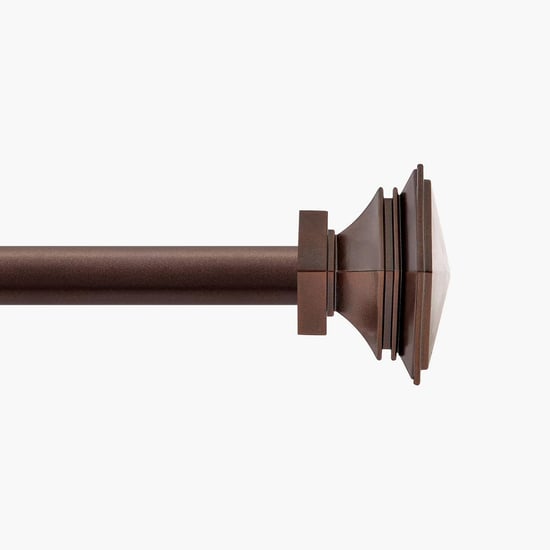 DECO WINDOW Premium Extendable Single Curtain Rod - 25mm, Brown (52-144in)