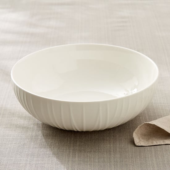 Marshmallow Brook Porcelain Ribbed Serving Bowl - 1.75l