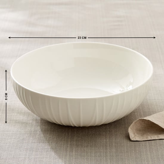 Marshmallow Brook Porcelain Ribbed Serving Bowl - 1.75l