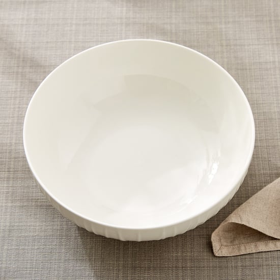 Marshmallow Brook Porcelain Ribbed Serving Bowl - 1.75l