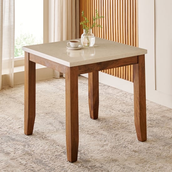 Giza Composite Marble Top 2-Seater Dining Table - Beige