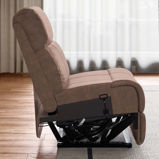 Denver Fabric 4-Seater Manual Recliner Set - Brown