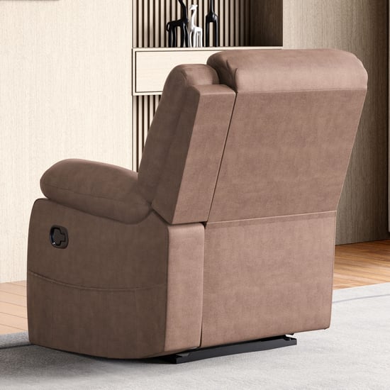 Denver Fabric 4-Seater Manual Recliner Set Brown Brown