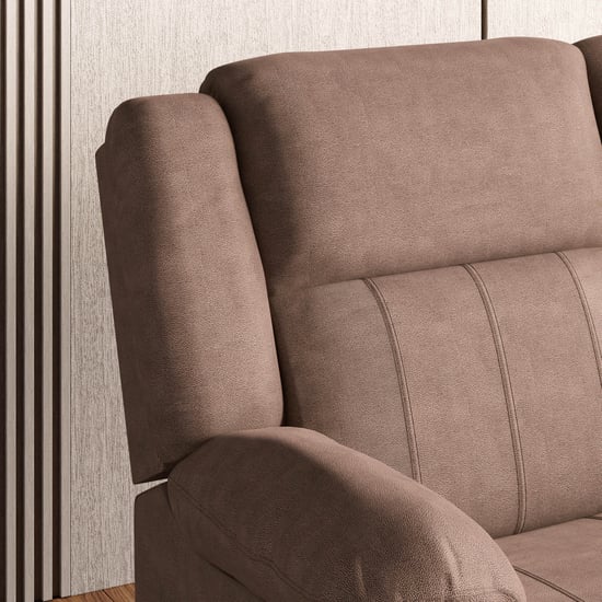 Denver Fabric 4-Seater Manual Recliner Set - Brown
