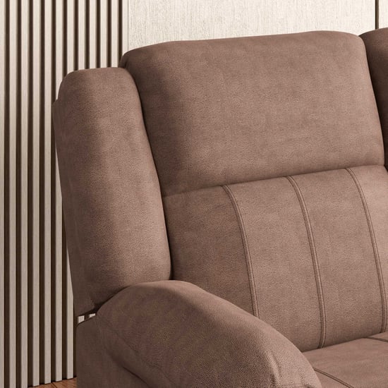 Denver Fabric 5-Seater Electric Recliner Set - Brown