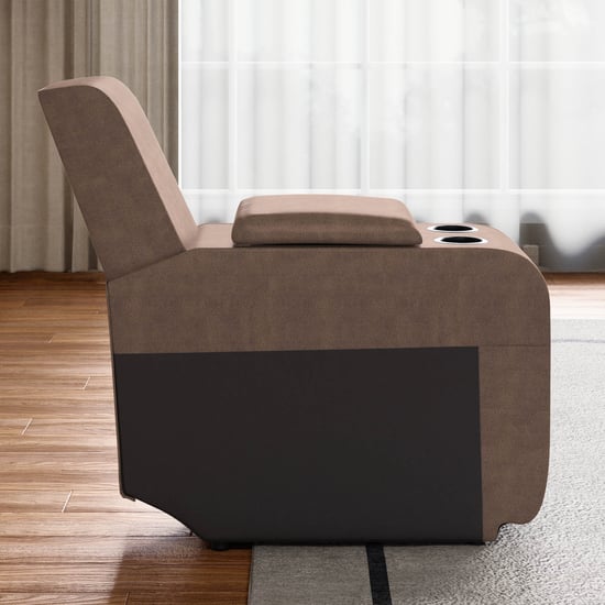 Denver Fabric 5-Seater Electric Recliner Set - Brown