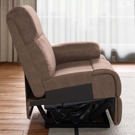 Denver Fabric 5-Seater Electric Recliner Set - Brown