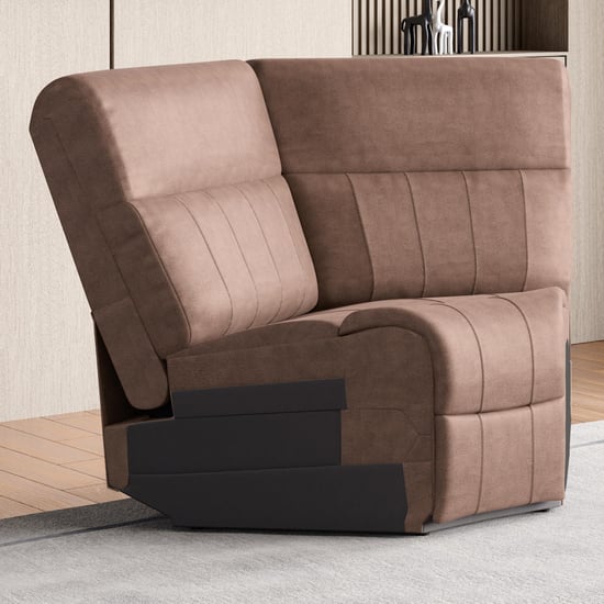 Denver Fabric 5-Seater Electric Recliner Set - Brown