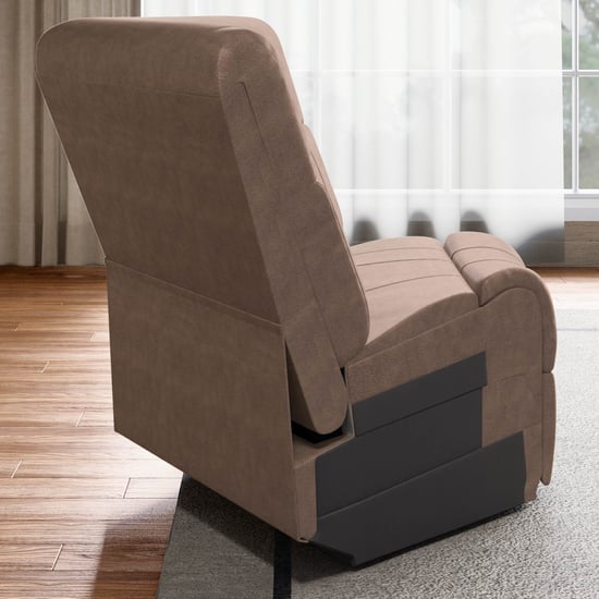 Denver Fabric 5-Seater Electric Recliner Set - Brown
