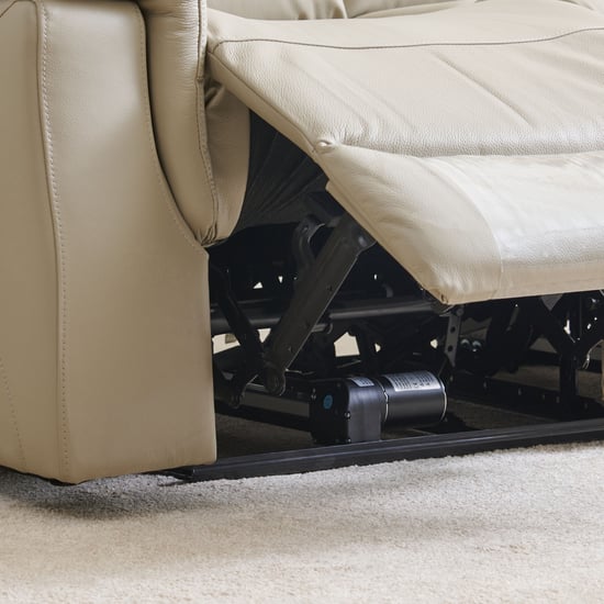 Oliver 2-Seater Half Leather Electric Recliner - Grey
