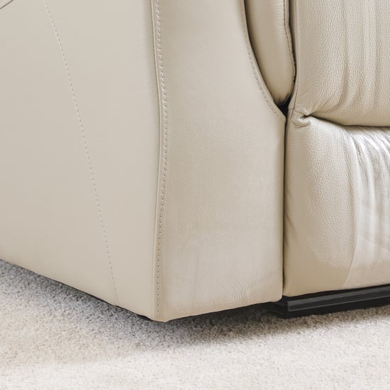 Oliver 2-Seater Half Leather Electric Recliner - Grey