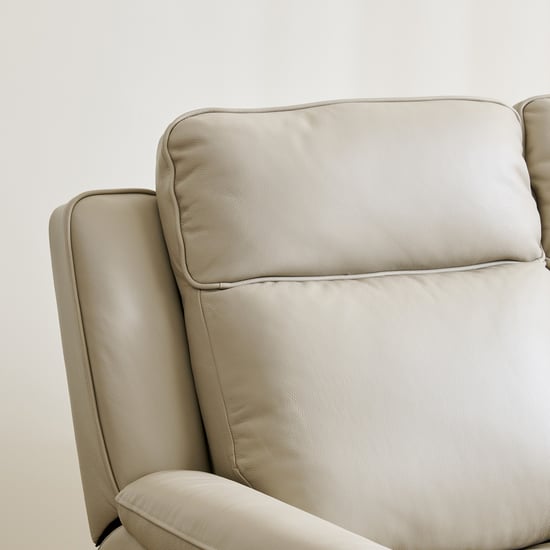 Oliver Half Leather 3-Seater Electric Recliner - Grey