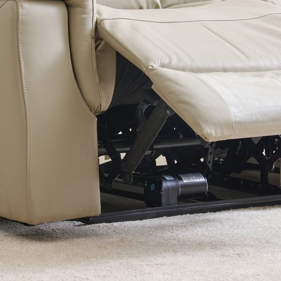 Oliver Half Leather 3-Seater Electric Recliner - Grey