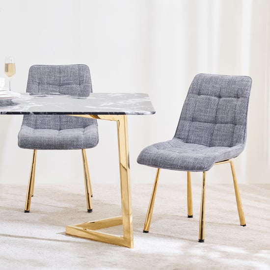 Bianca NXT Set of 2 Fabric Dining Chairs - Grey