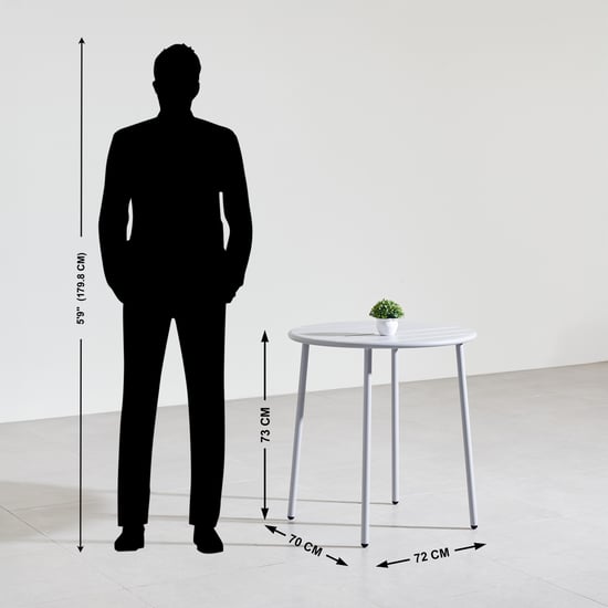 Odin Metal Outdoor 2-Seater Table Set with Chairs - White