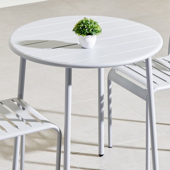 Odin Metal Outdoor 2-Seater Table Set with Chairs - White