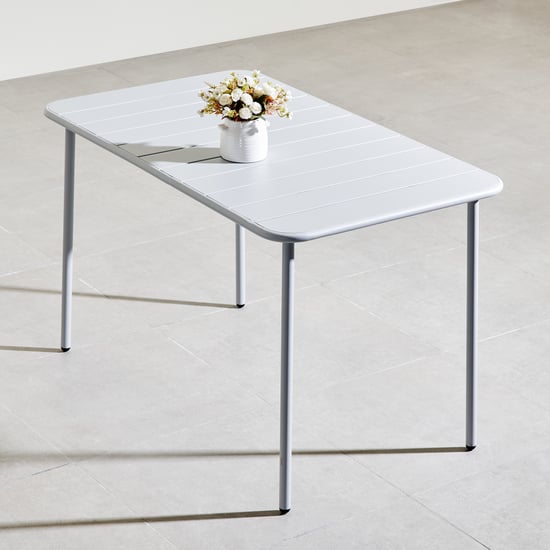 Odin Metal 4-Seater Outdoor Table Set with Chairs - White