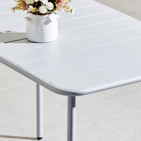 Odin Metal 4-Seater Outdoor Table Set with Chairs - White