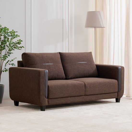 Berry Fabric 3-Seater Sofa - Brown