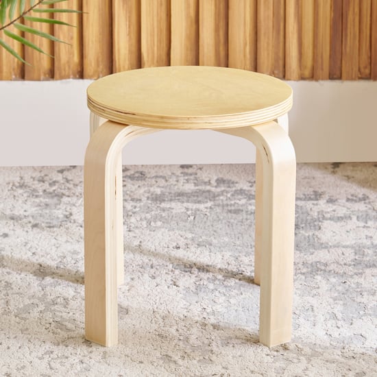 Paulo Solid Wood Stool - Brown