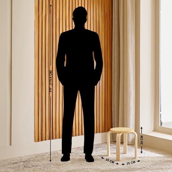 Paulo Solid Wood Stool - Brown