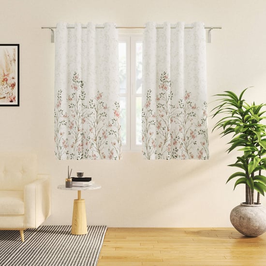 Corsica Florish Set of 2 Printed Light Filtering Window Curtains