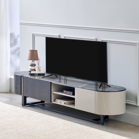 Herman Faux Marbel Top TV Unit - Grey