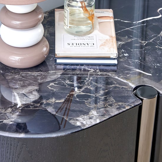 Herman Faux Marbel Top TV Unit - Grey