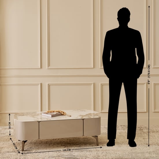 Gilly Sintered Stone Top Coffee Table - Beige