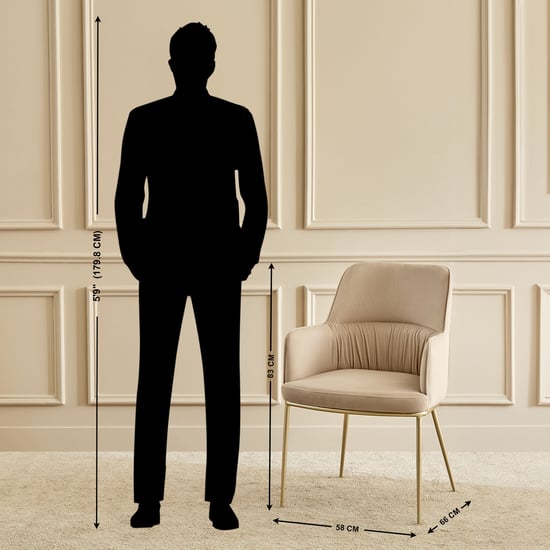 Homeshores Set of 2 Fabric Dining Chairs - Beige