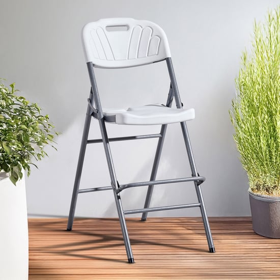 Helios Ash Metal Folding Chair - Grey