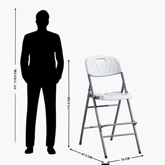 Helios Ash Outdoor Folding Chair - Grey