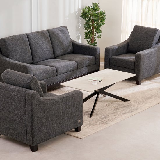 Sylvester Plus Fabric 3+1+1 Seater Sofa Set - Grey