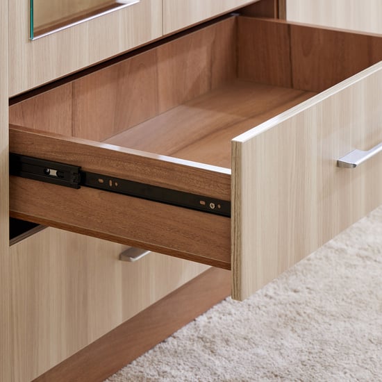 Samuel 6-Door Wardrobe with Mirror and Drawer - Brown