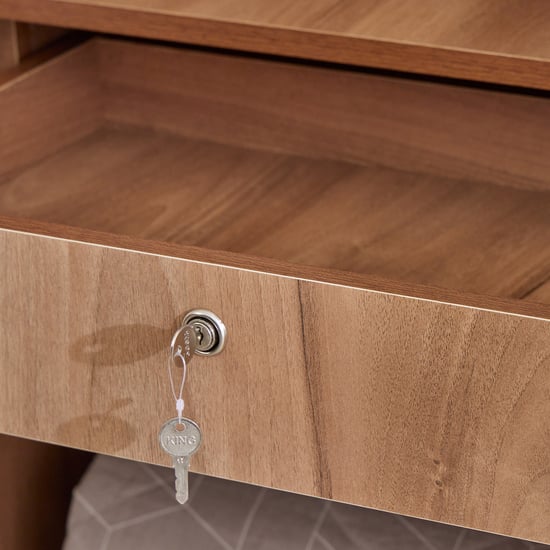 Samuel 6-Door Wardrobe with Mirror and Drawer - Brown