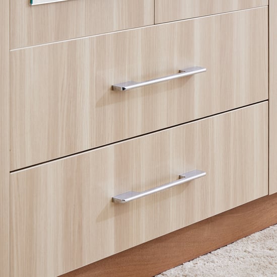 Samuel 6-Door Wardrobe with Mirror and Drawer - Brown