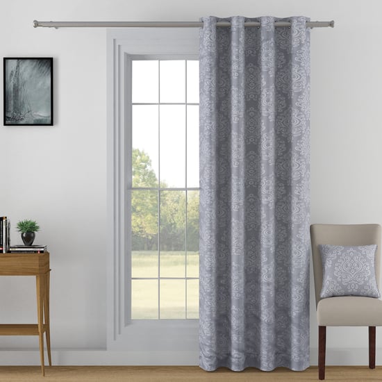 SWAYAM 1Pc Jacquard Blackout Door Curtain