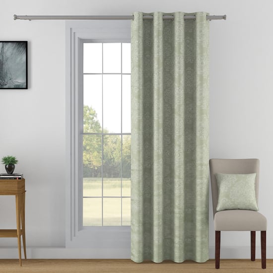 SWAYAM 1Pc Jacquard Blackout Door Curtain