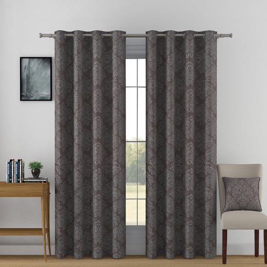 SWAYAM Set of 2 Jacquard Blackout Door Curtains