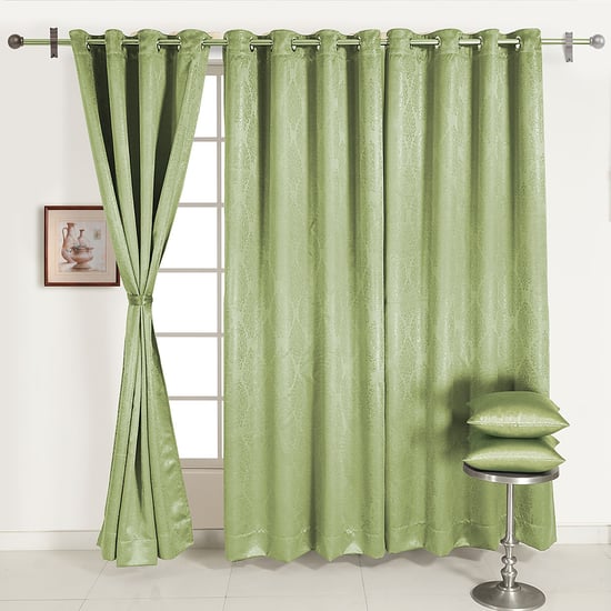 SWAYAM 1Pc Jacquard Blackout Door Curtain