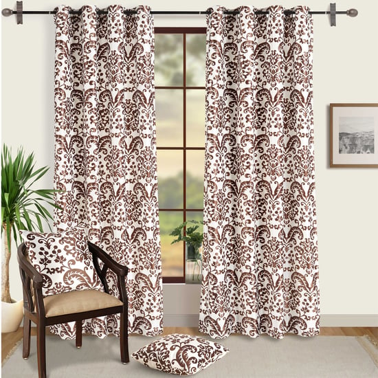 SWAYAM Omega Set of 2 Printed Room Darkening Door Curtains