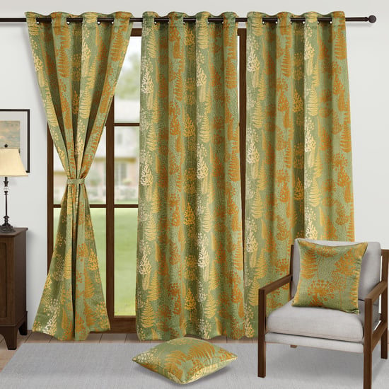 SWAYAM Sigma Set of 2 Printed Room-Darkening Door Curtains